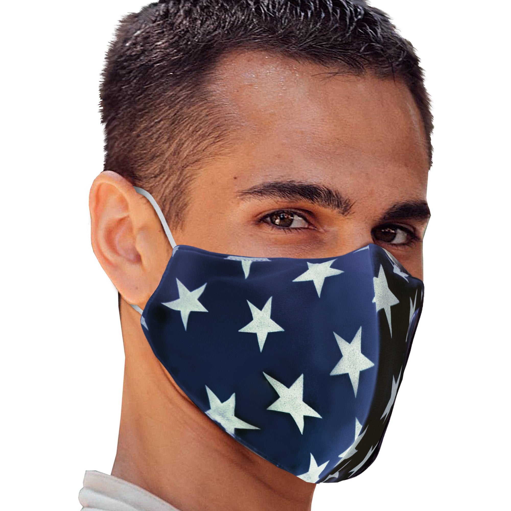 White Stars Face Mask