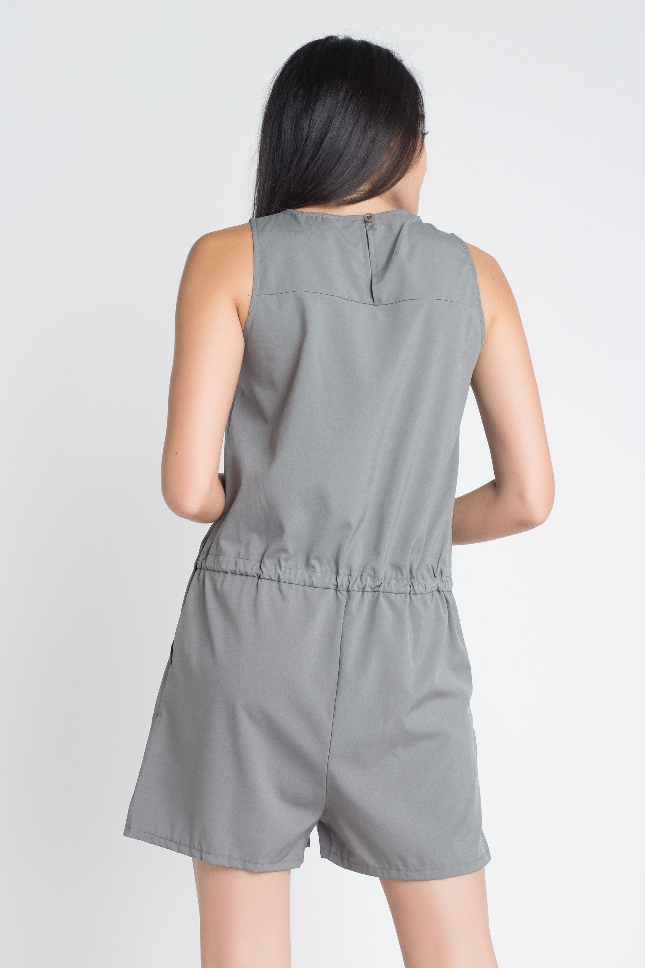 Women's Zip Front Sleeveless Romper