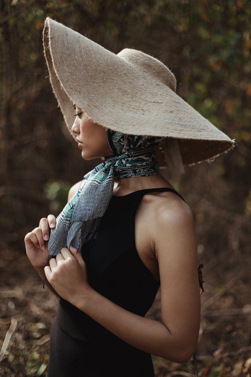 LOLA Wide Brim Jute Straw Hat In Natural Beige