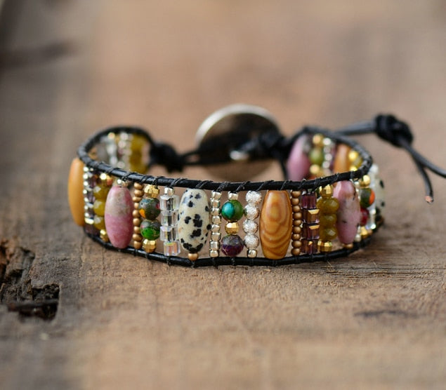 New Women Boho Bracelets Mixed Natural Stones