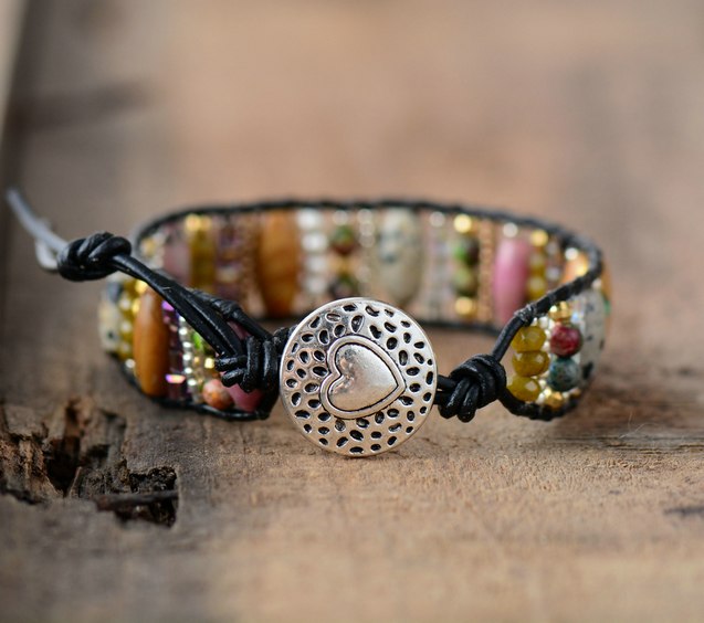 New Women Boho Bracelets Mixed Natural Stones