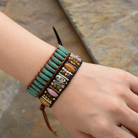 New Women Boho Bracelets Mixed Natural Stones