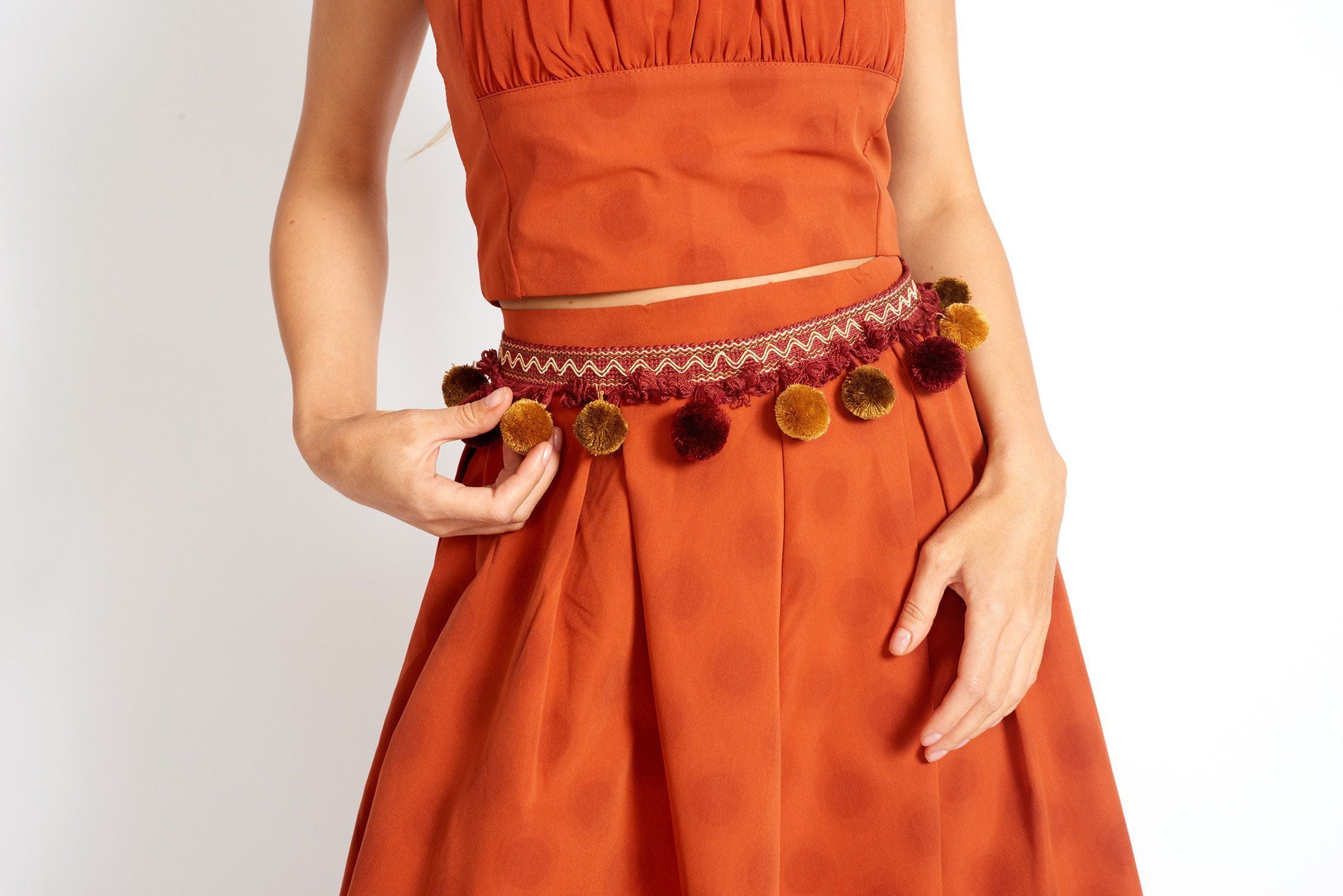 Tulum Vibe Bohemian Pom Pom Belt