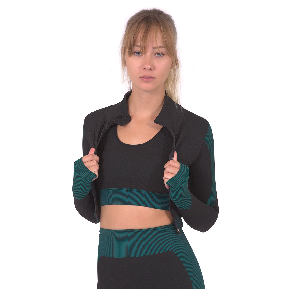 Trois Seamless Sports Jacket - Black with Blue