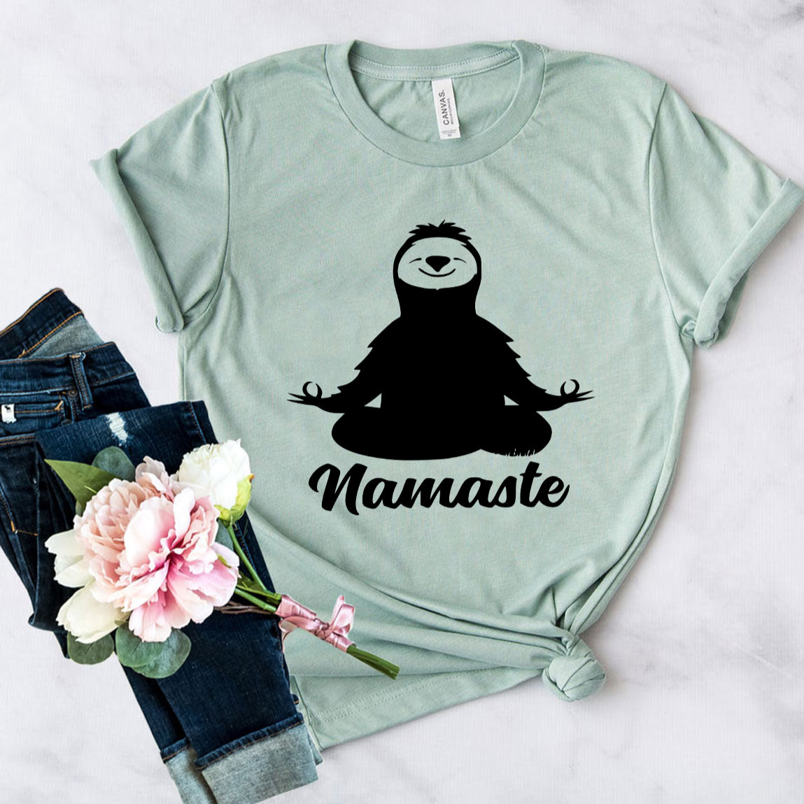 DT0166 Sloth Namaste Shirt