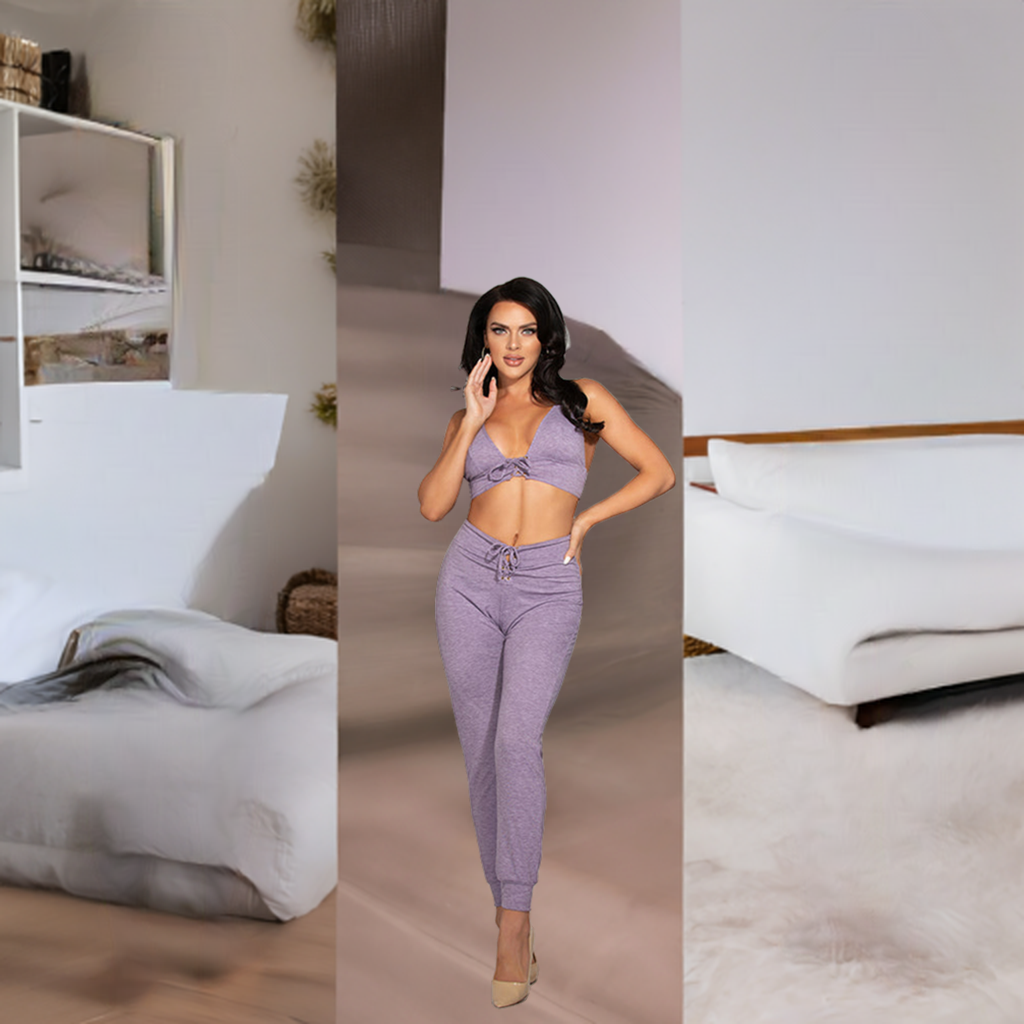 "COMFY FLIRT" Heather Grey Two-Piece Loungewear