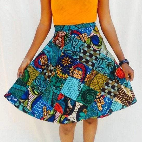 Kitenge round women mini wrap Skirt