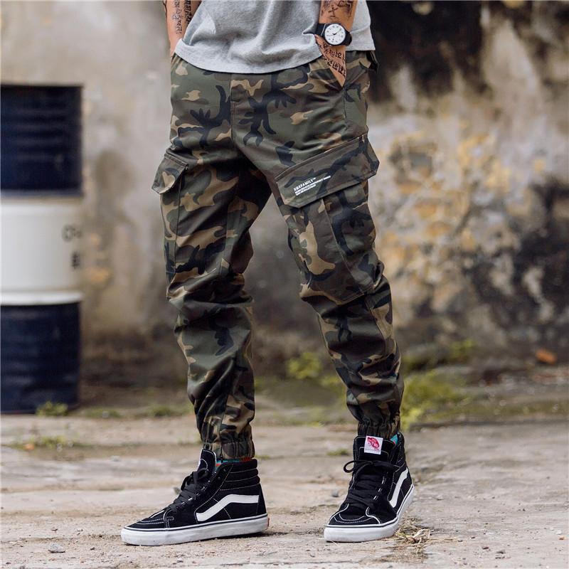 E-BAIHUI Fashion Mens Camouflage Jogging Pants Zipper Overalls Beam